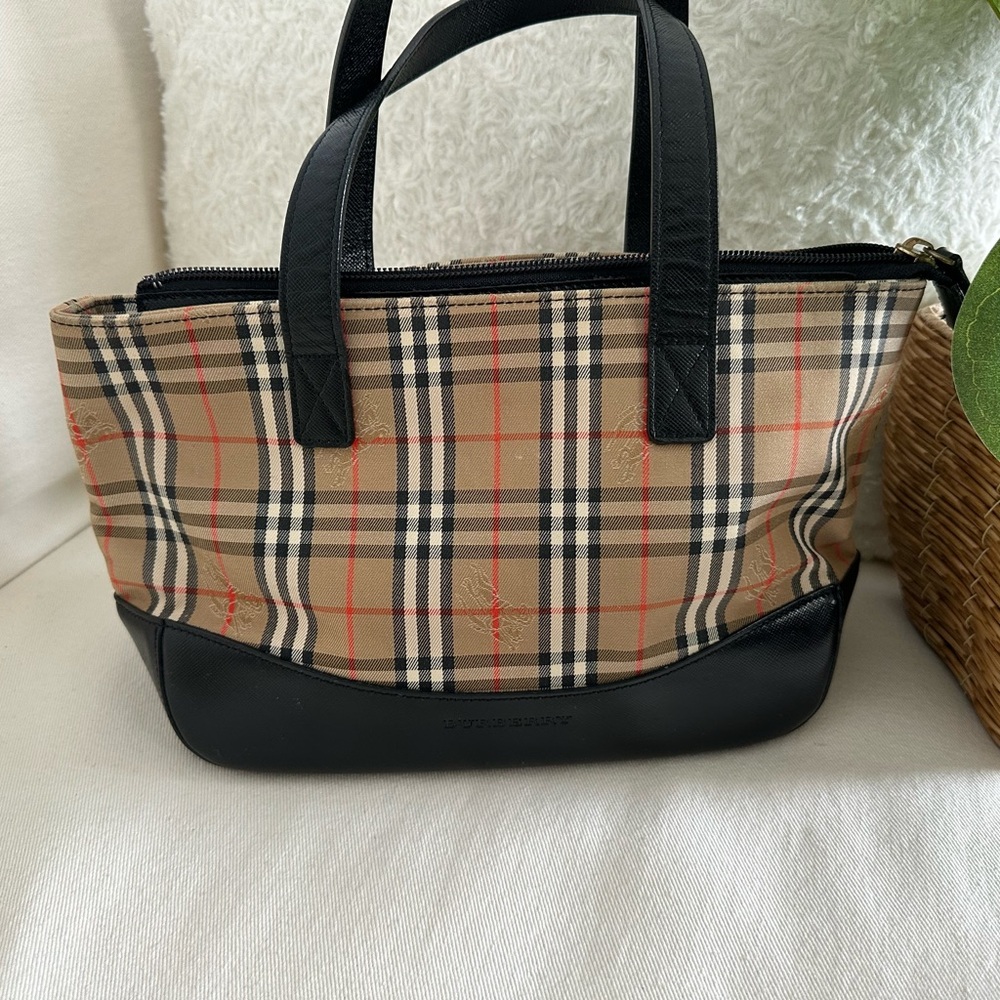 Burberry Classic Nova Check Plaid Tote Bag -